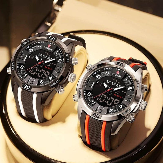 Men's Dual Display Sports Watch - Waterproof Chronograph for Active Lifestyles - Buy Center