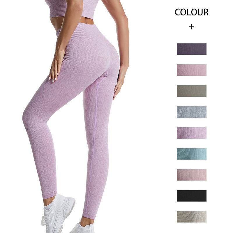 Buycenter High Waisted Plus Size Gym Pants - Solid Color, Seamless Fit - Buy Center