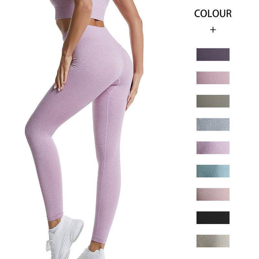 Buycenter High Waisted Plus Size Gym Pants - Solid Color, Seamless Fit - Buy Center