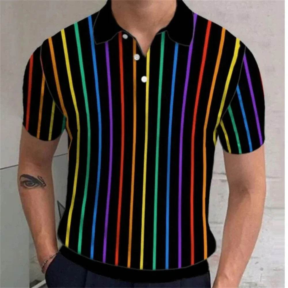 Men's 3D Rainbow Printing Casual T-Shirt - Summer Style & Ultimate Comfort - Buy Center