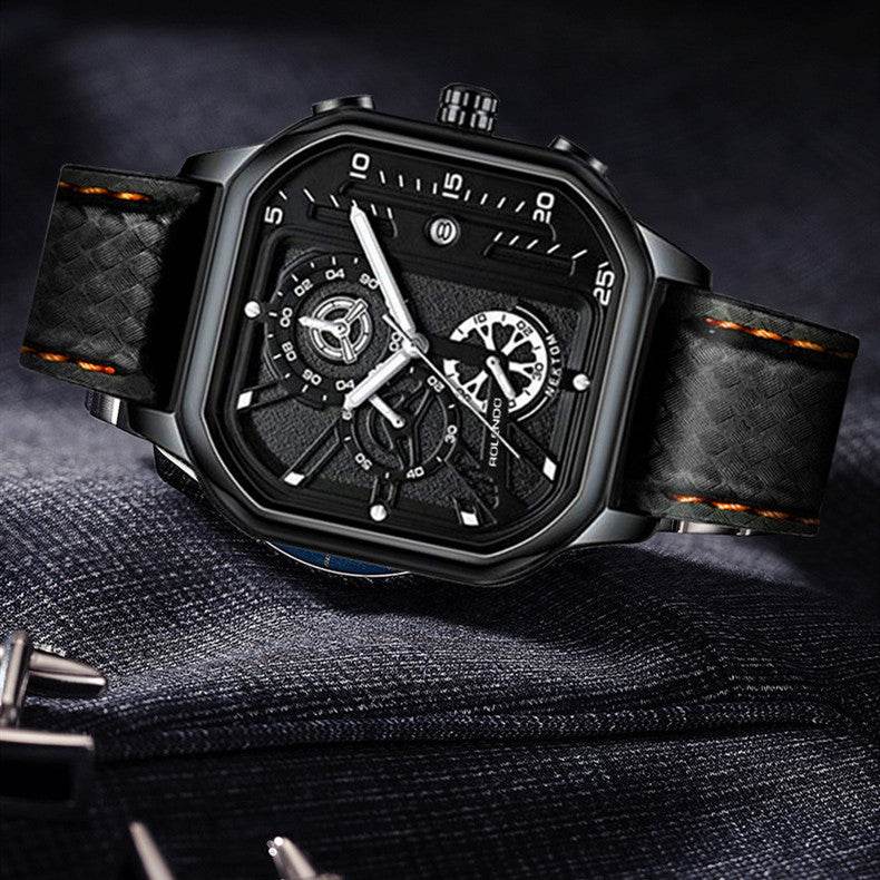 Buycenter Men's Quartz Watch - Fashionable Waterproof Design in Gray Black - Buy Center