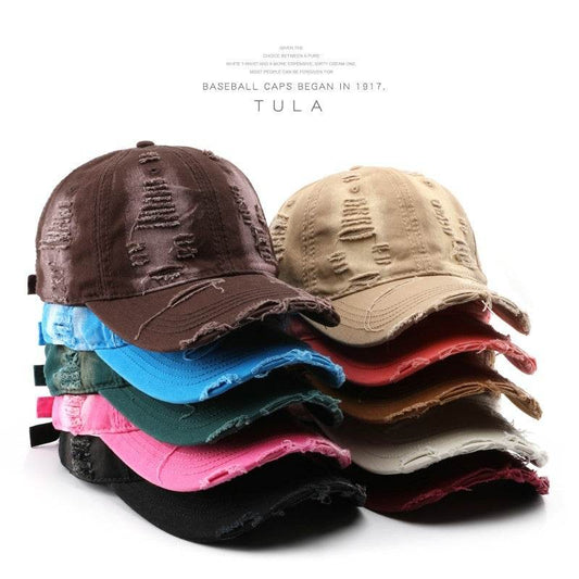 Retro Pure Color Washed Baseball Cap - Stylish UV Protection & Comfort - Buy Center