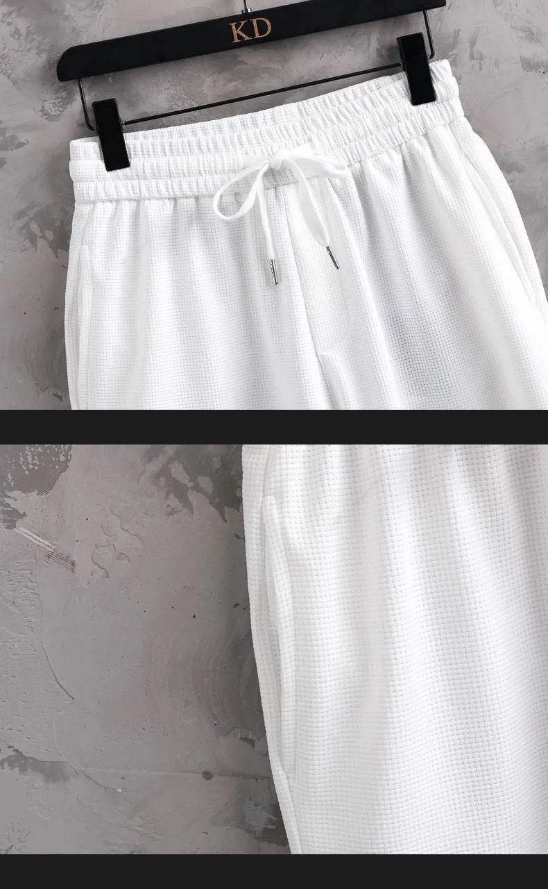 Buycenter Summer Ice Silk Vest & Shorts Set - Casual Geometric Fashion - Buy Center