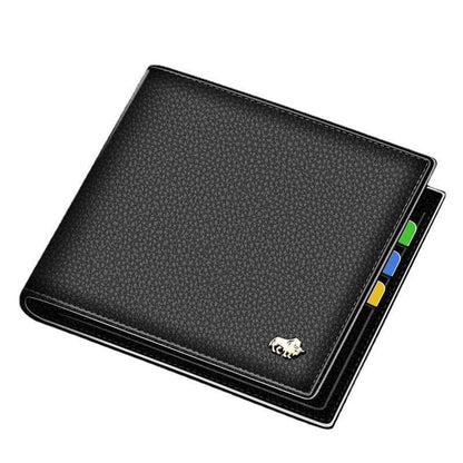 Men's Short Cowhide Wallet - Premium Leather, Multiple Card Slots, Stylish - Buy Center