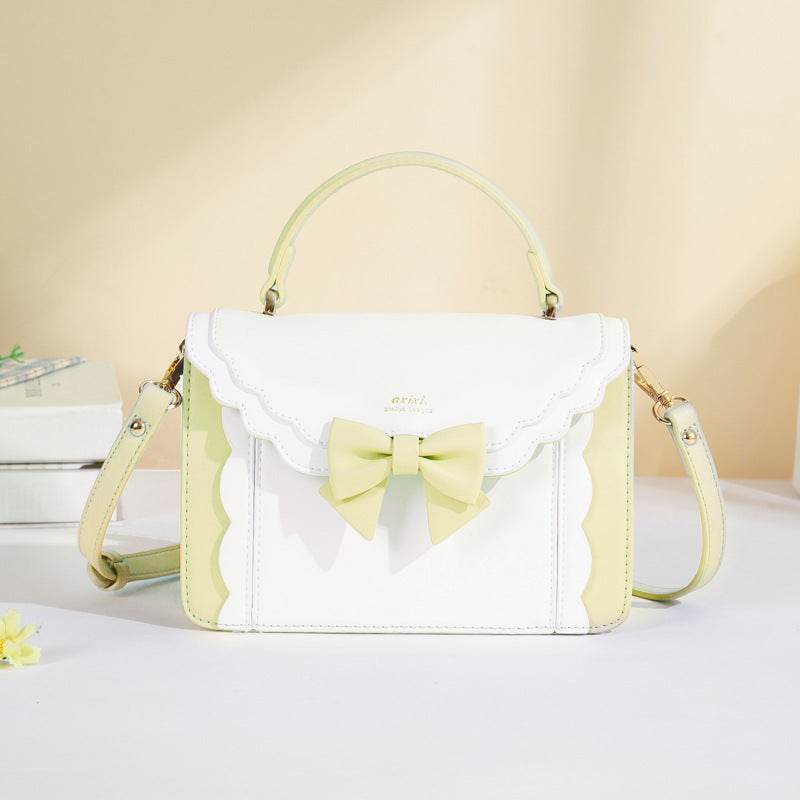 Women's Bow Style Square Bag - Peach Pink & Elegant Colors for 2025 - Buy Center