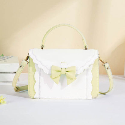Women's Bow Style Square Bag - Peach Pink & Elegant Colors for 2025 - Buy Center