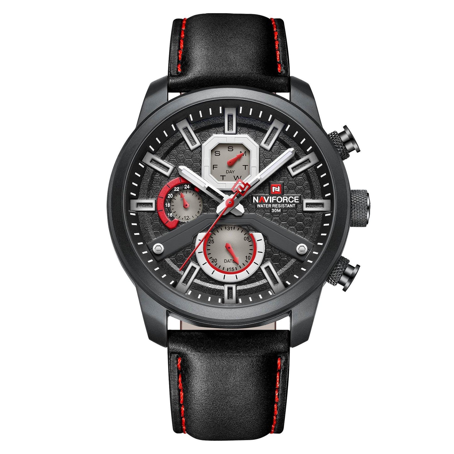Men's Luminous Waterproof Watch - Stylish Leather Band, Large Dial - Buy Center