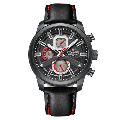 Men's Luminous Waterproof Watch - Stylish Leather Band, Large Dial - Buy Center