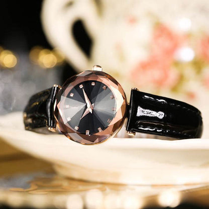 Buy Center Women's Spire Dial Cut Mirror Strap Watch - Quartz Movement - Buy Center