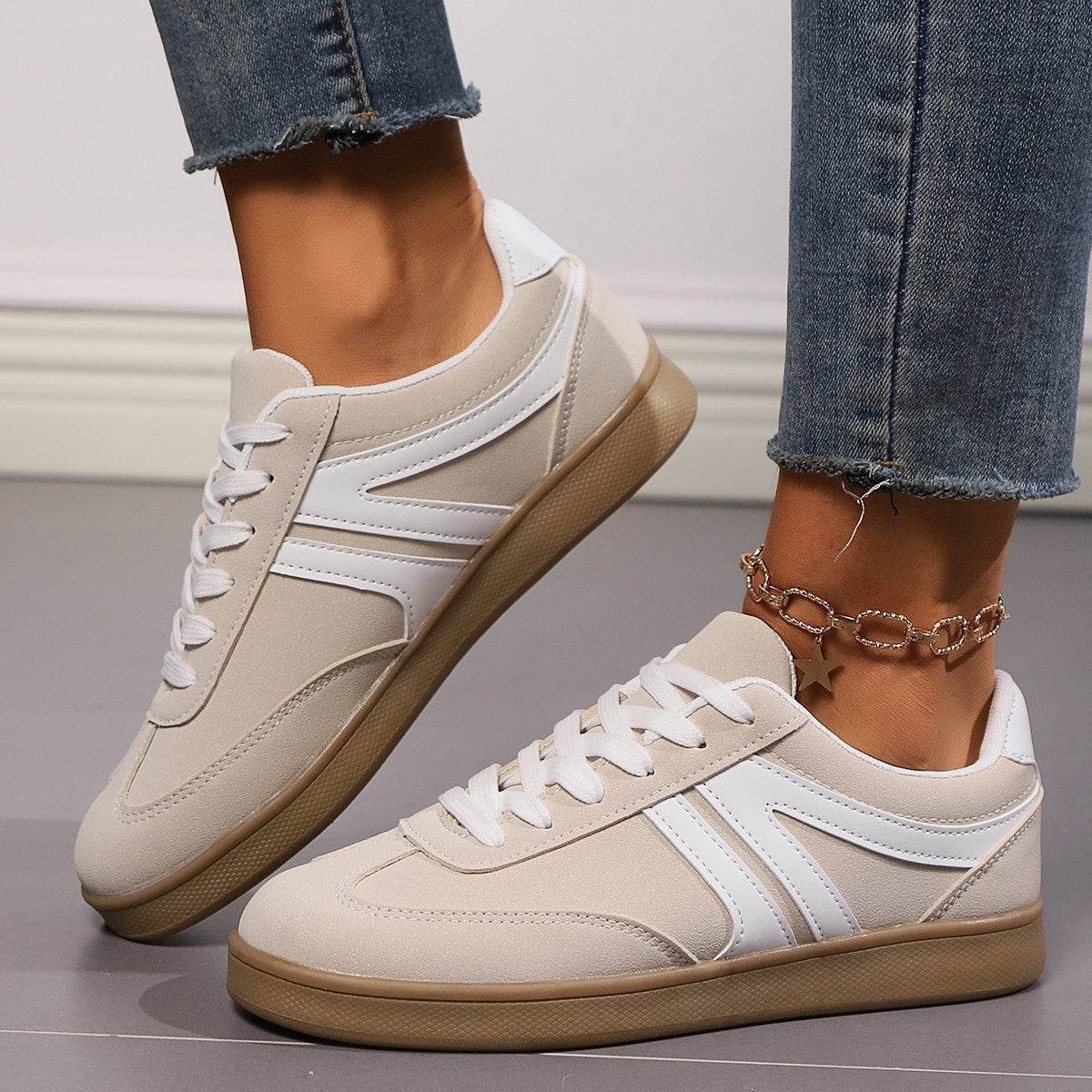 Casual Women's Lace-Up Round Toe Flats - Stylish Slip-On Shoes 2025 - Buy Center