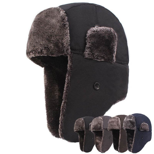 Men's Plus Velvet Ear Protection Bomber Hat - Stylish Cold Weather Accessory - Buy Center