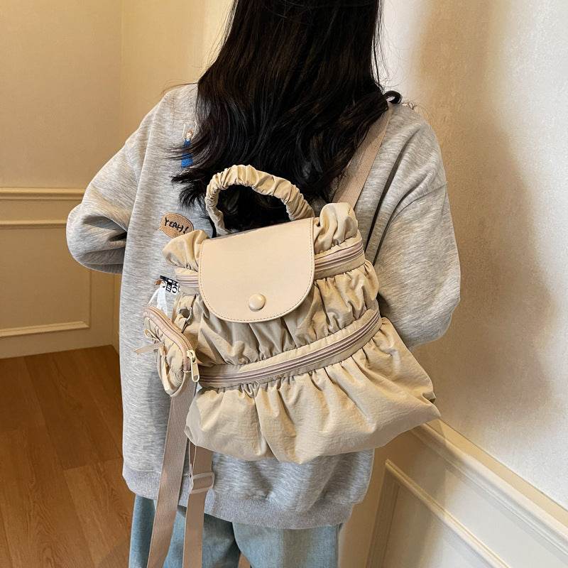 Women's Fashionable Pleated Backpack - Stylish, Wear-Resistant & Trendy - Buy Center