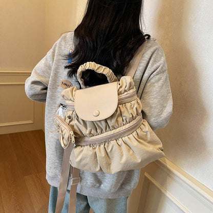 Women's Fashionable Pleated Backpack - Stylish, Wear-Resistant & Trendy - Buy Center