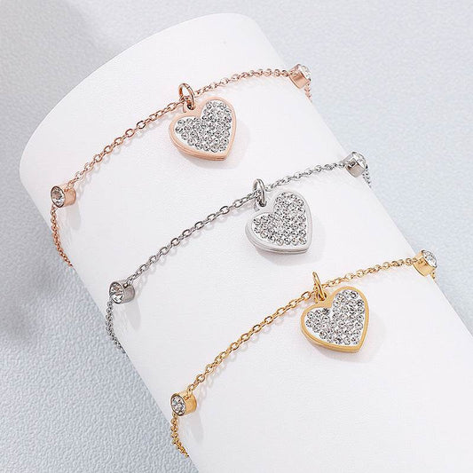 Buy Center Women's Love Heart Bracelet - Stylish Stainless Steel Design - Buy Center