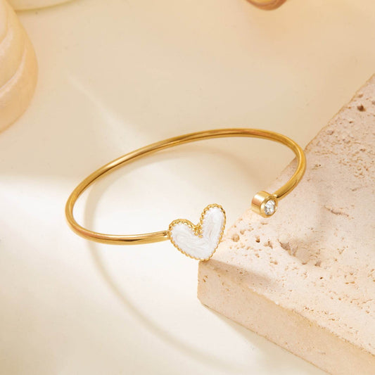 Buy Center Hollow Drop Heart Bracelet with Diamond - Elegant Design - Buy Center