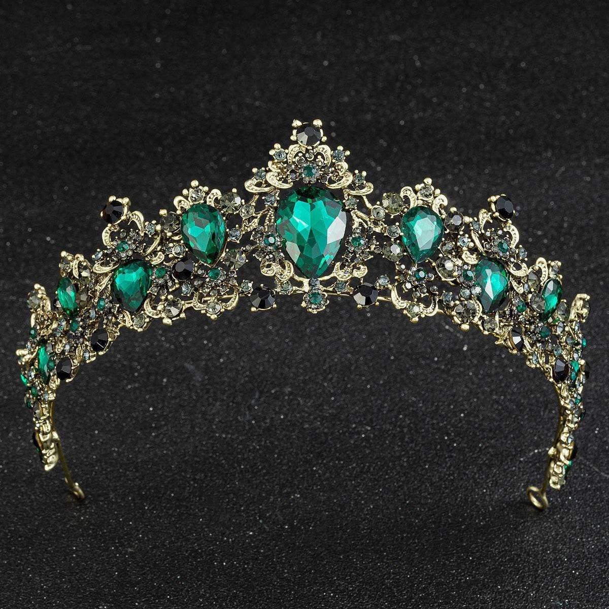 Baroque Rhinestone Crystal Bridal Crown - Elegant Wedding Hair Jewelry - Buy Center