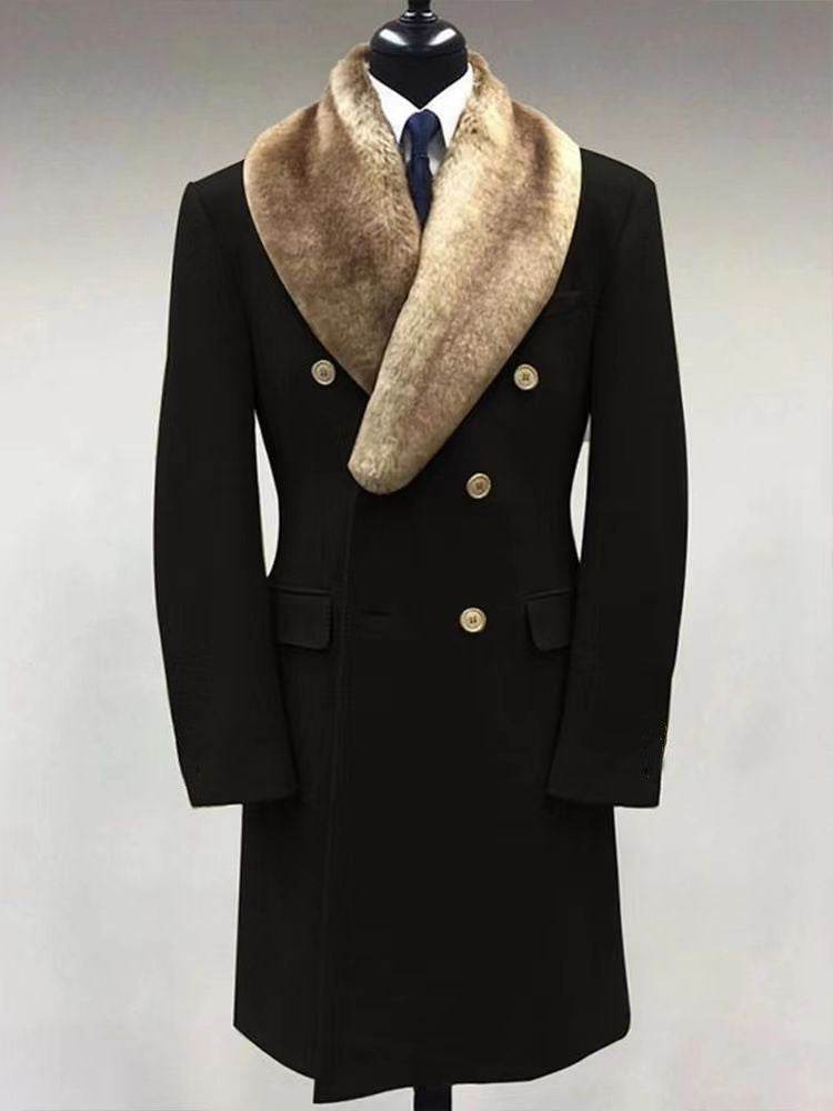 Men’s Casual Woolen Polo Coat - Slim Fit, Mid-Length & Stylish Pockets - Buy Center