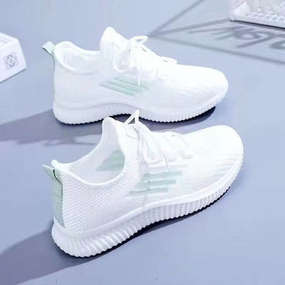 Breathable Casual Sports Flats - Korean Flyknit Shoes for Comfort & Style - Buy Center