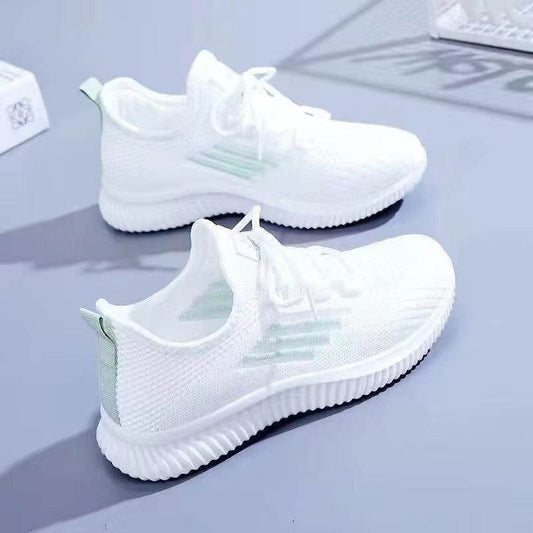 Breathable Casual Sports Flats - Korean Flyknit Shoes for Comfort & Style - Buy Center