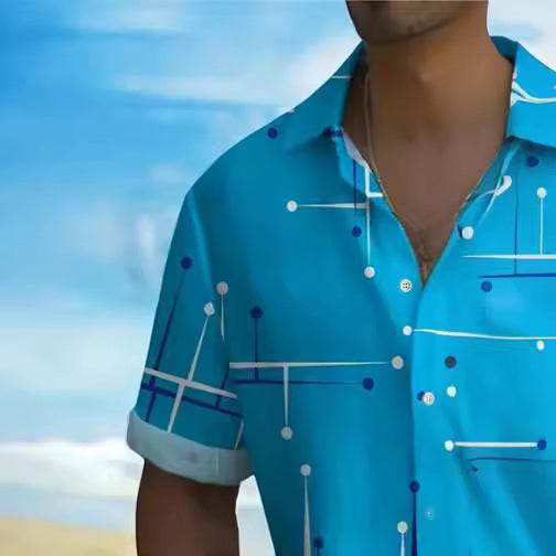 Fashion Printed Shirt for Men - Slim Fit & Vibrant Geometric Design - Buy Center