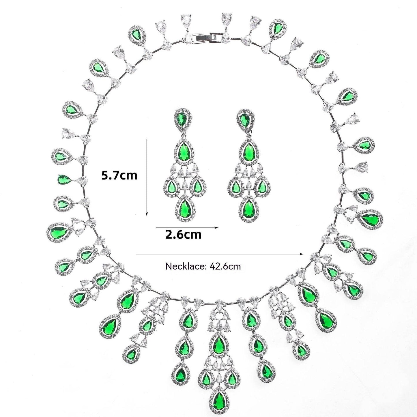 Buy Center Women's Zircon Necklace & Earrings Set - Elegant Water Drop Design - Buy Center