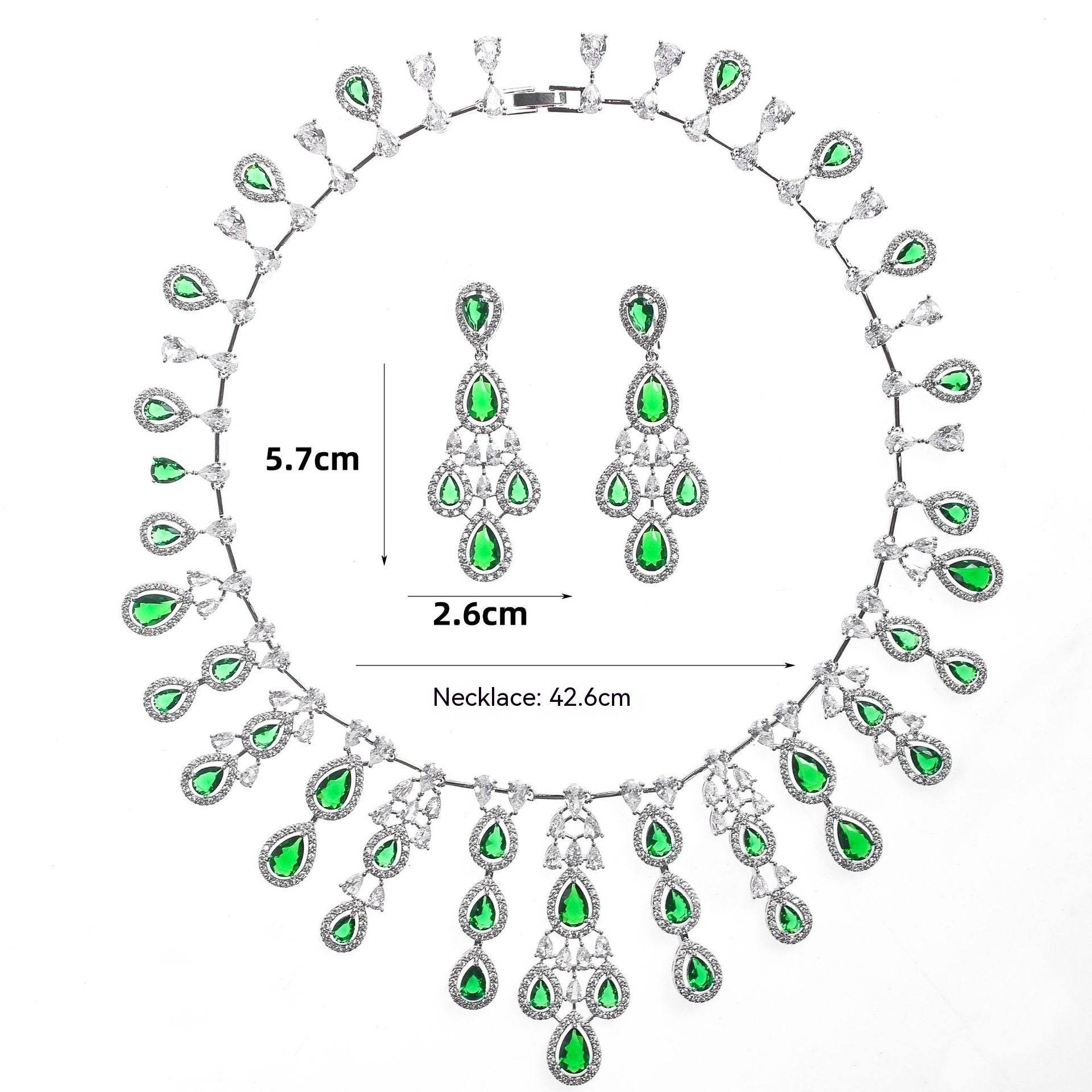 Buy Center Women's Zircon Necklace & Earrings Set - Elegant Water Drop Design - Buy Center