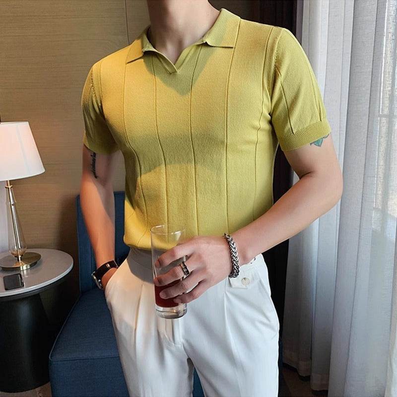 Ice Silk Short Sleeve T-shirt for Men - Loose Fit, Soft Polyester Style - Buy Center