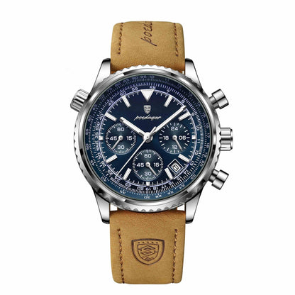 Men's Multi-Functional Quartz Watch - Waterproof Leather Strap, Stylish Design - Buy Center