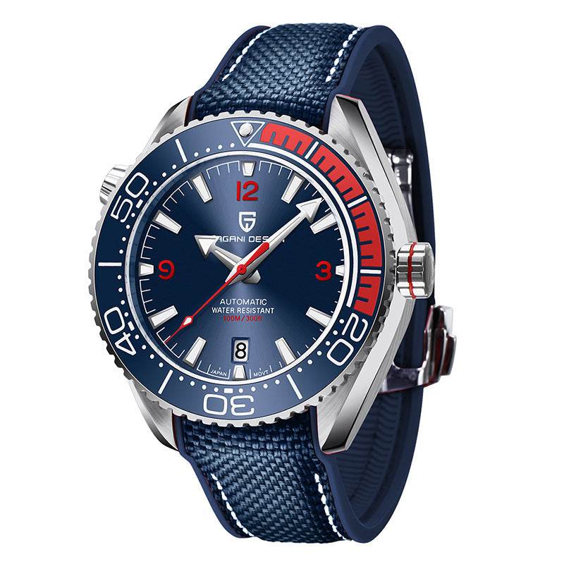 Stylish Men's Mechanical Watch - Rotatable Bezel & Luminous Hands - Buy Center