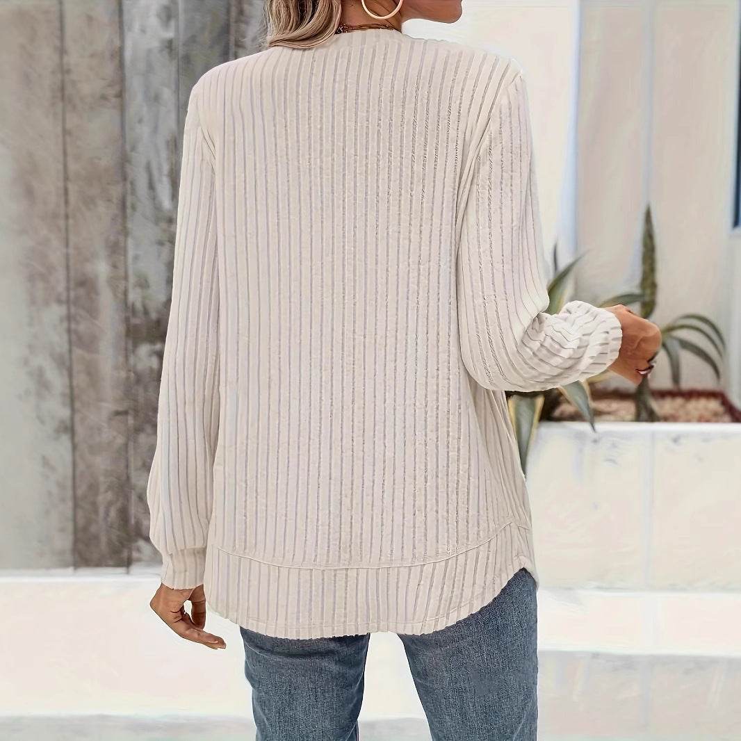 European & American Loose Crew Neck Top - Stylish Casual Women’s Pullover - Buy Center