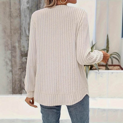 European & American Loose Crew Neck Top - Stylish Casual Women’s Pullover - Buy Center
