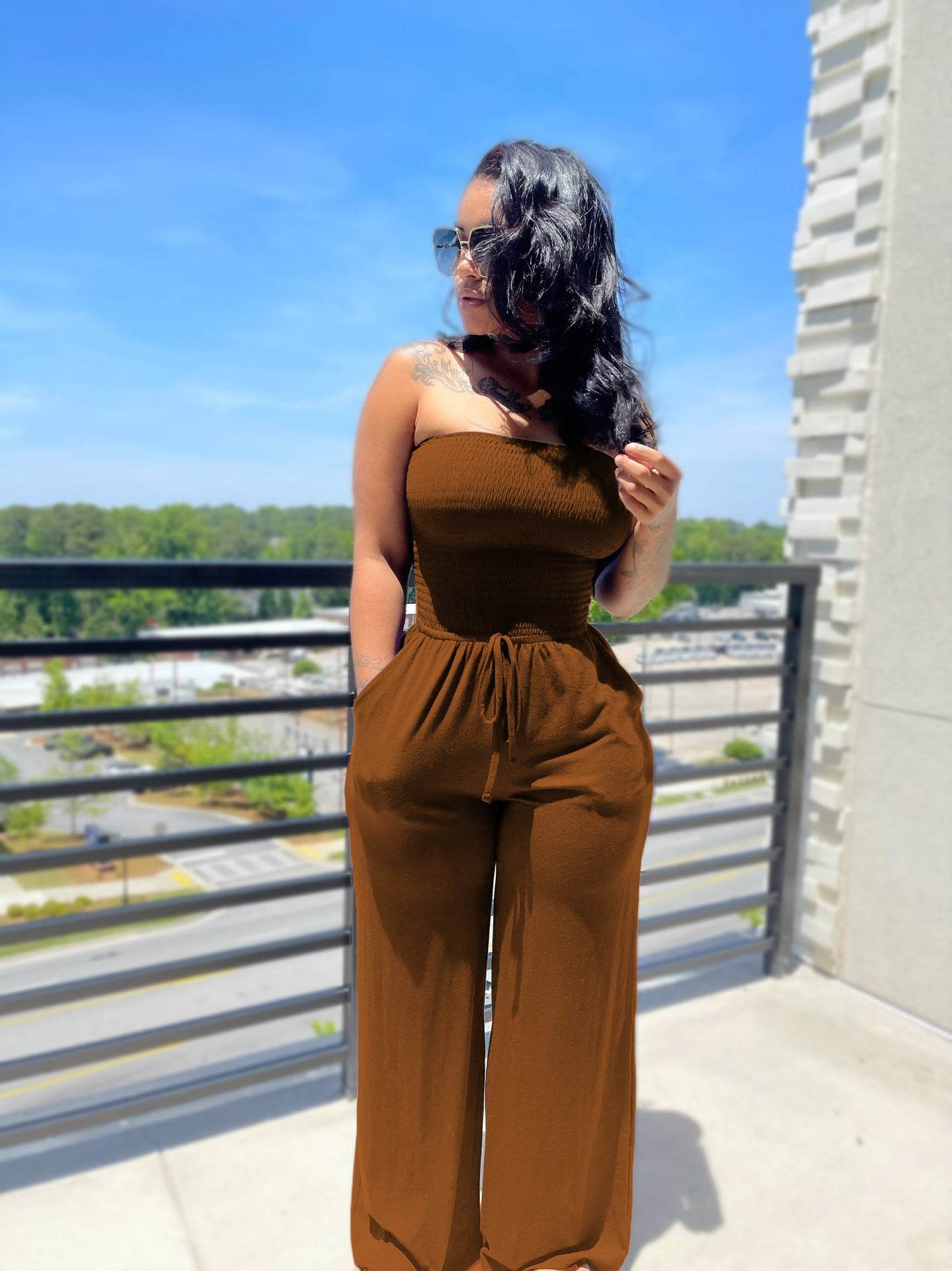 Sexy Casual Wide-Leg Jumpsuit - Brushed Milk Silk for Trendy Fashion - Buy Center