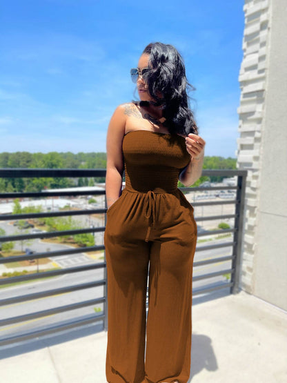 Sexy Casual Wide-Leg Jumpsuit - Brushed Milk Silk for Trendy Fashion - Buy Center