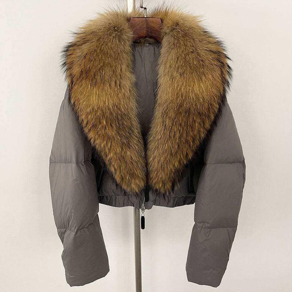 Luxurious Fox Fur Collar Down Jacket - Thick Stylish Coat for Women - Buy Center