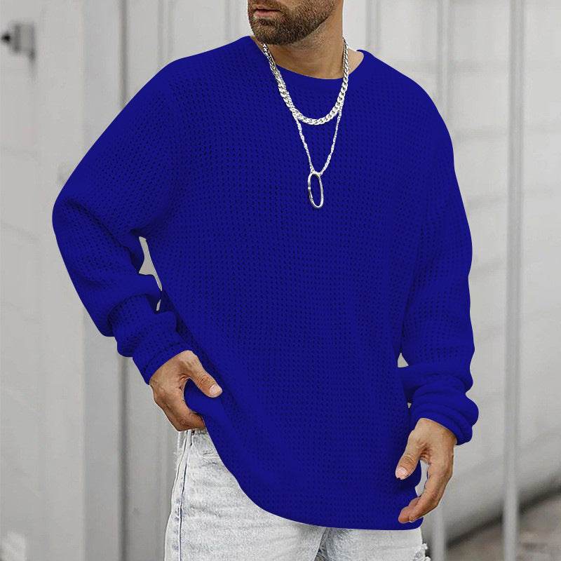 Casual Men's Long Sleeve Crew Neck Top - Loose Fit & Modern Style - Buy Center