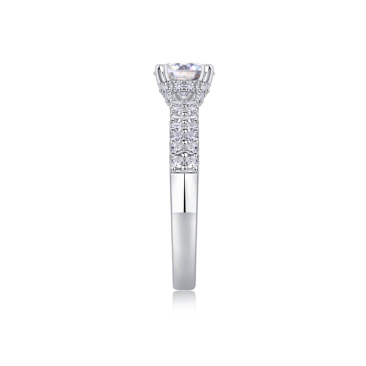 Buycenter Large Moissanite Diamond Rings - Luxury Silver Wedding Set - Buy Center