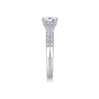 Buycenter Large Moissanite Diamond Rings - Luxury Silver Wedding Set - Buy Center