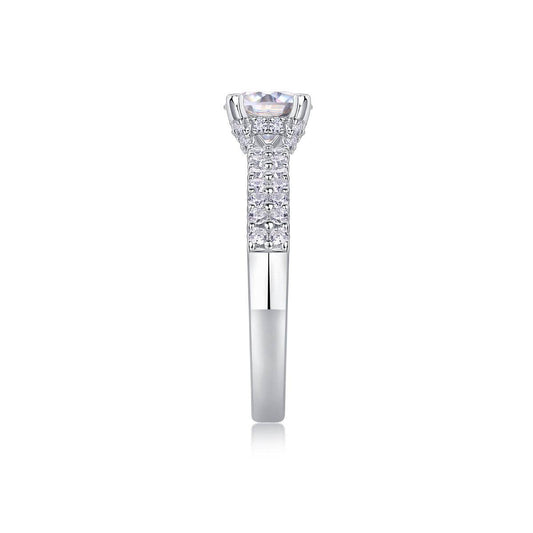 Buycenter Large Moissanite Diamond Rings - Luxury Silver Wedding Set - Buy Center