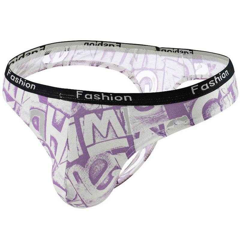 Men's Cotton Black Thongs - Soft, Stylish T-Back with Elastic Comfort