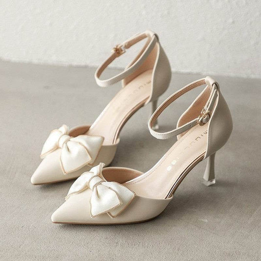 Buycenter Women's Bow Buckle Stiletto Heels - Stylish and Elegant Pumps - Buy Center