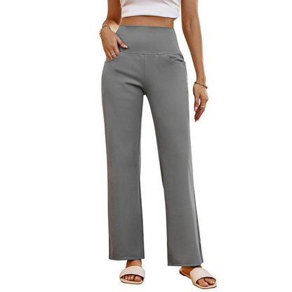High Waist Straight Yoga Pants – Stylish & Comfortable for Workouts - Buy Center