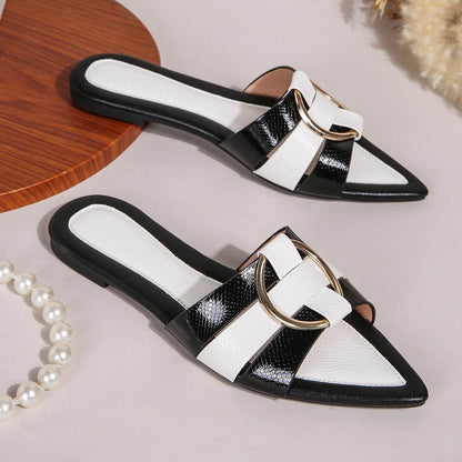 Women's Casual Flat Slippers - Stylish PU Comfort for Everyday Wear - Buy Center