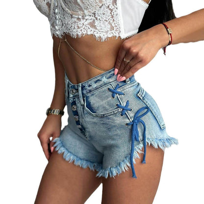 Burrs High Waist Denim Shorts for Women - Slimming Fit & Stylish Comfort - Buy Center