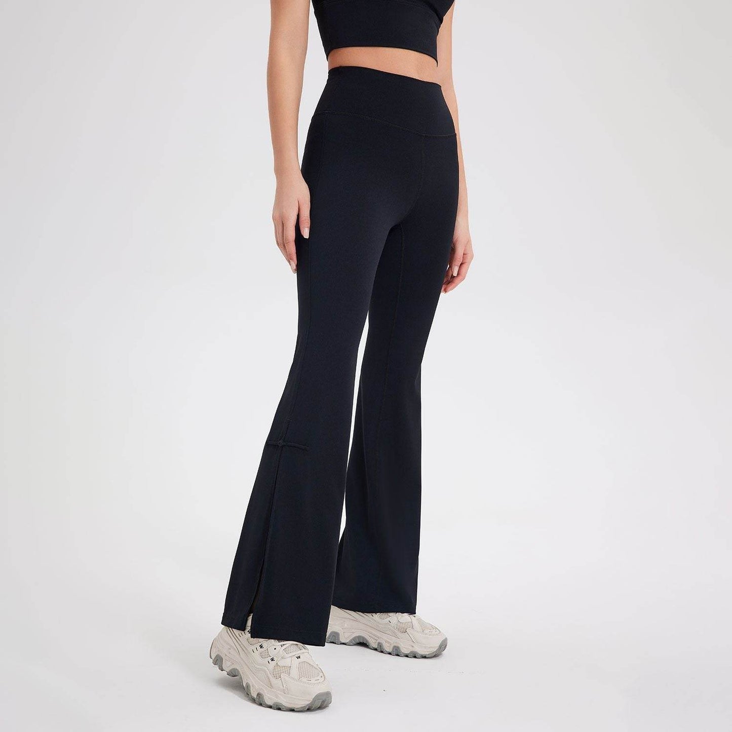 Peach High Waist Bell-Bottom Leggings - Stylish Sportswear for Fitness - Buy Center