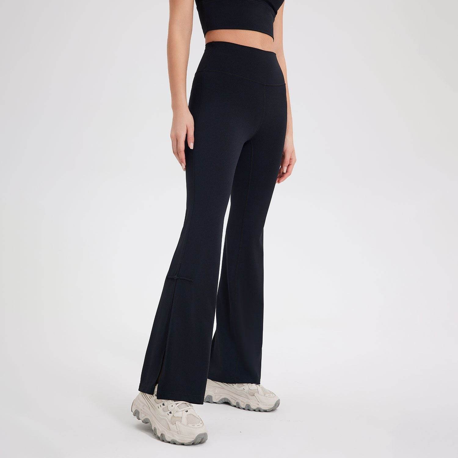 Peach High Waist Bell-Bottom Leggings - Stylish Sportswear for Fitness - Buy Center