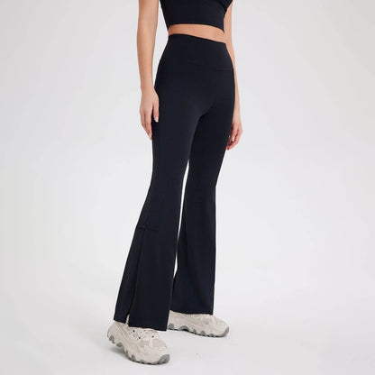 Peach High Waist Bell-Bottom Leggings - Stylish Sportswear for Fitness - Buy Center