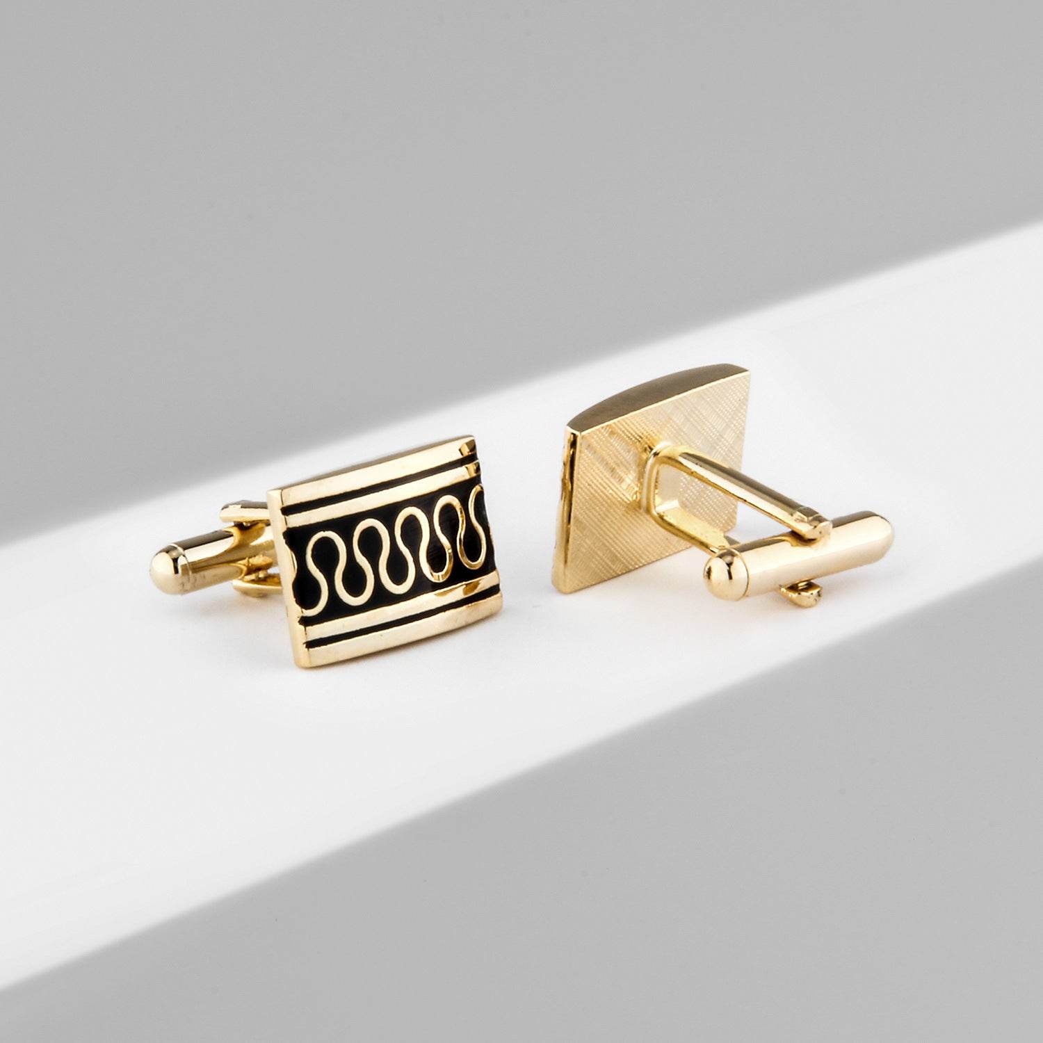 French Fashion Enamel Gold Plated Cufflinks - Stylish Copper Accessory - Buy Center