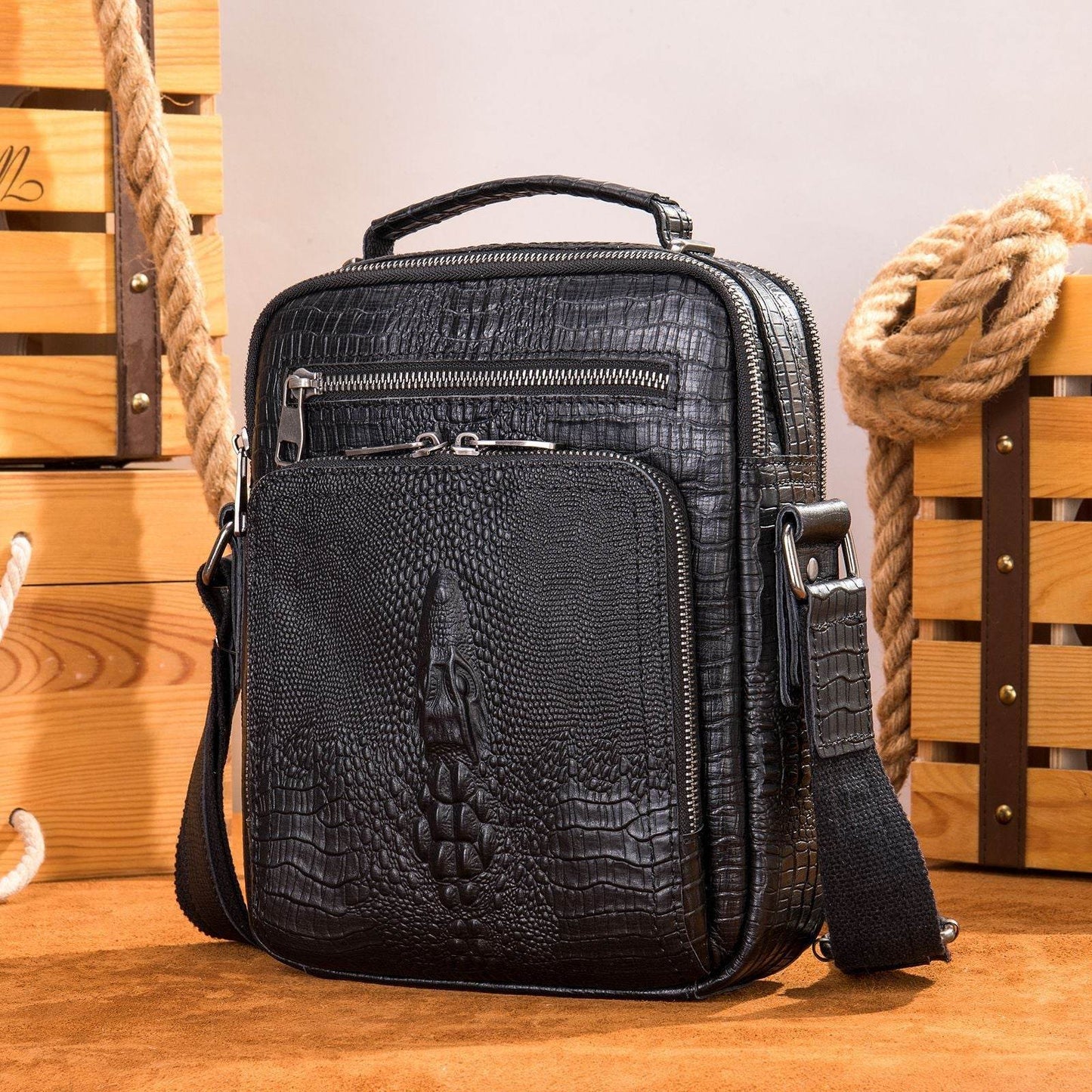 Retro Leather Shoulder Messenger Bag - Large Capacity, Waterproof Design - Buy Center