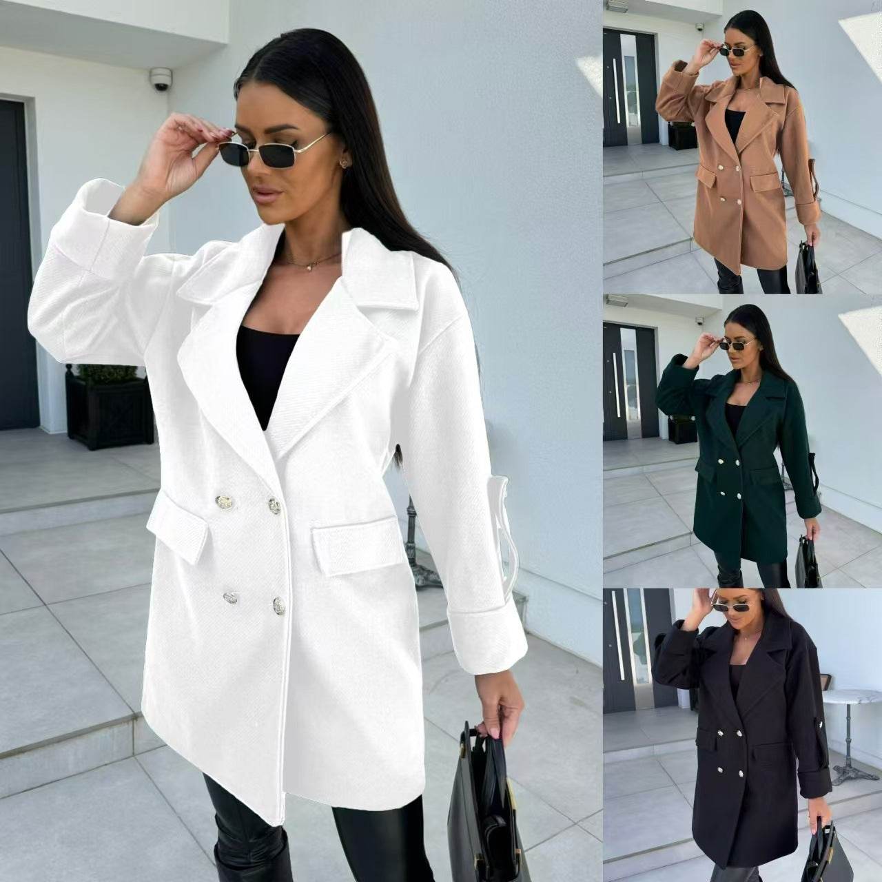 Women's Double Breasted Woolen Coat - Stylish Winter Fashion, All-Match - Buy Center