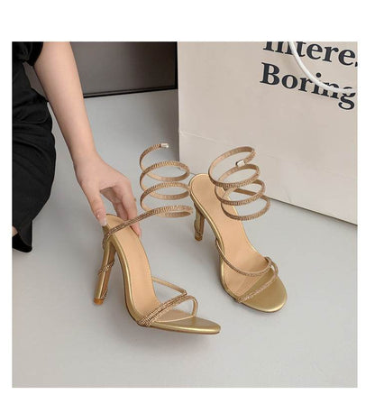 Buycenter Summer Snake-shaped Rhinestone High Heel Pumps - Stylish & Elegant - Buy Center
